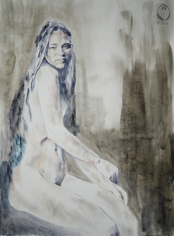 oil on paper - olio su carta di Piro